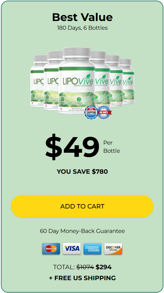 LipoVive price 6 bottle